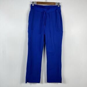 Mandala Women's Size XS Petite Cargo Scrub Pants Galaxy Blue